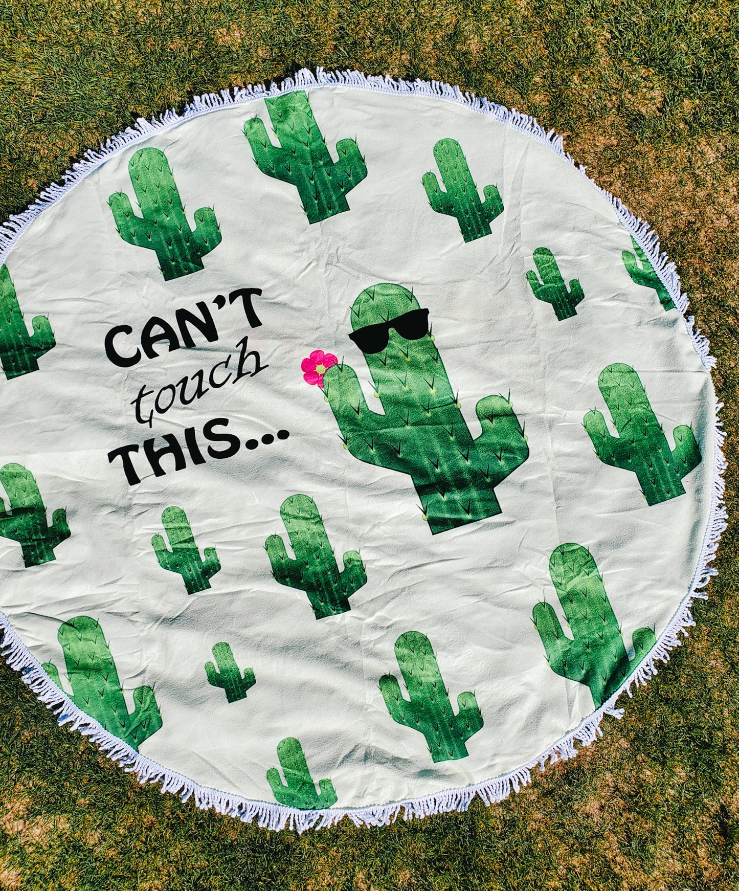 Cactus Oversized Round Beautiful Microfiber Boho Beach Towel Blanket