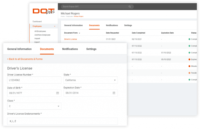 Manage driver documents